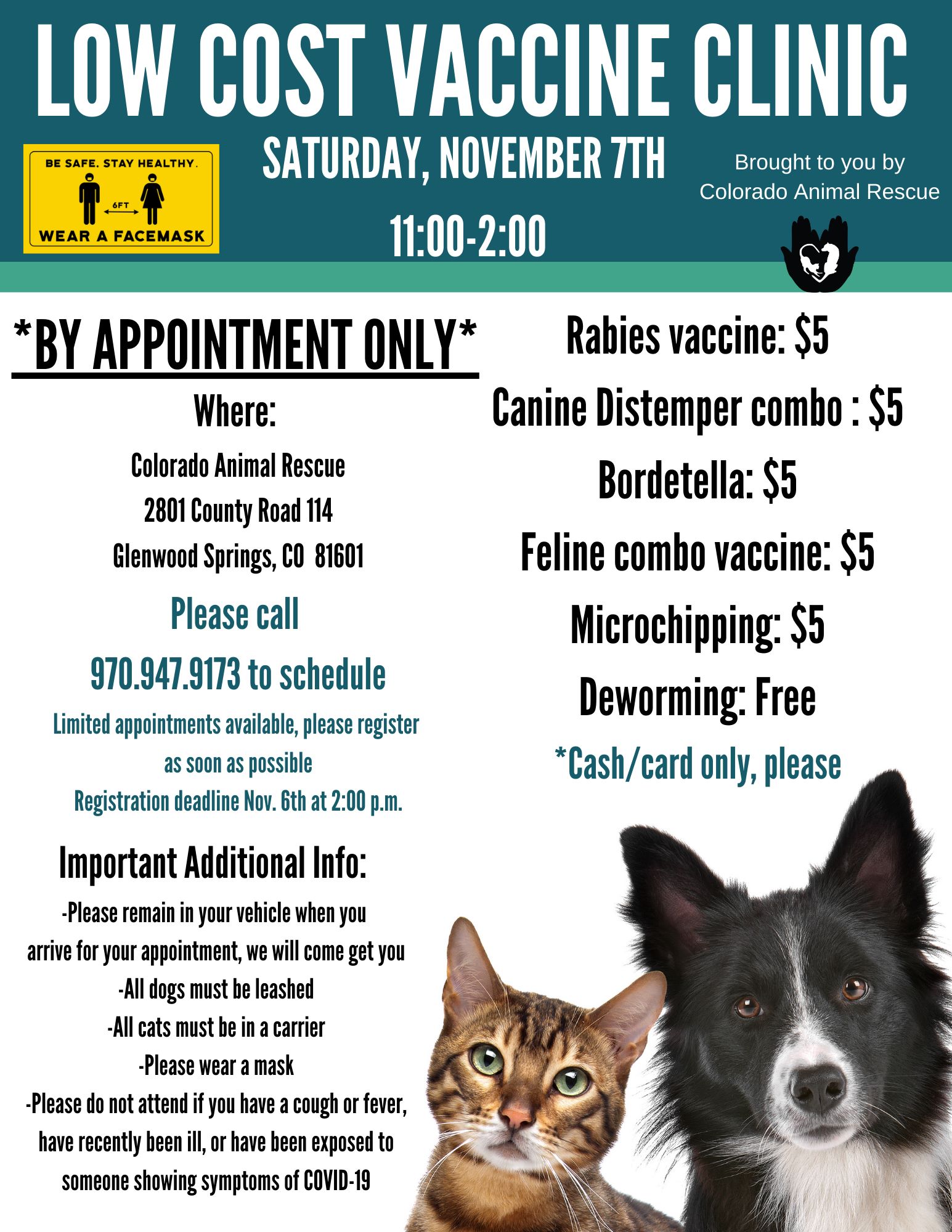 Low Cost Vaccine Clinic - Colorado Animal Rescue